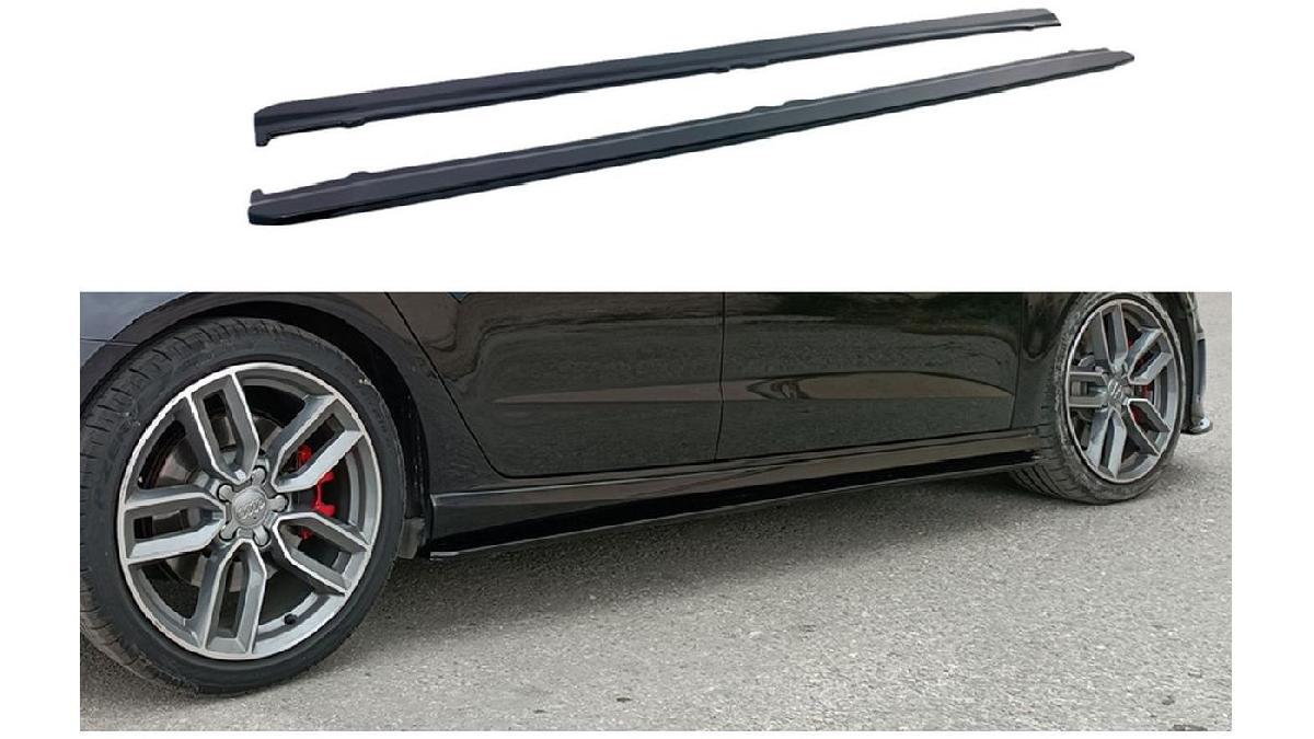 Jupes+lat%C3%A9rales+sur+mesure+pour+Audi+A3+%288V%29+S-Line%2FS3+Sportback+2012-2020+%28ABS+Noir+luisant%29